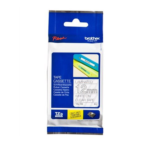 Brother | 135 | Laminated tape | Thermal | White on clear | Roll (1.2 cm x 8 m) - 2